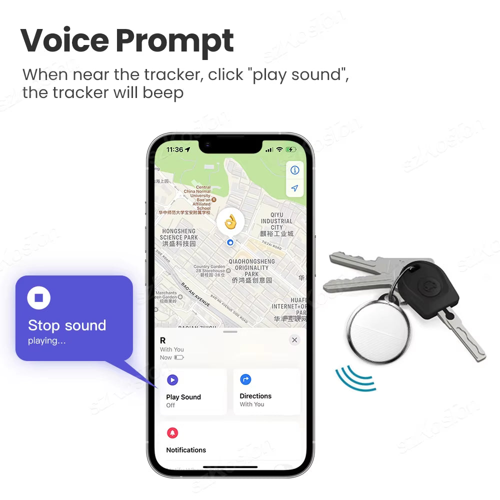Mini Global GPS Tracker Smart Tag Compatible with Ios Find My App Key Finder Car Pet Anti-Lost Alarm Locator Itag for Iphone