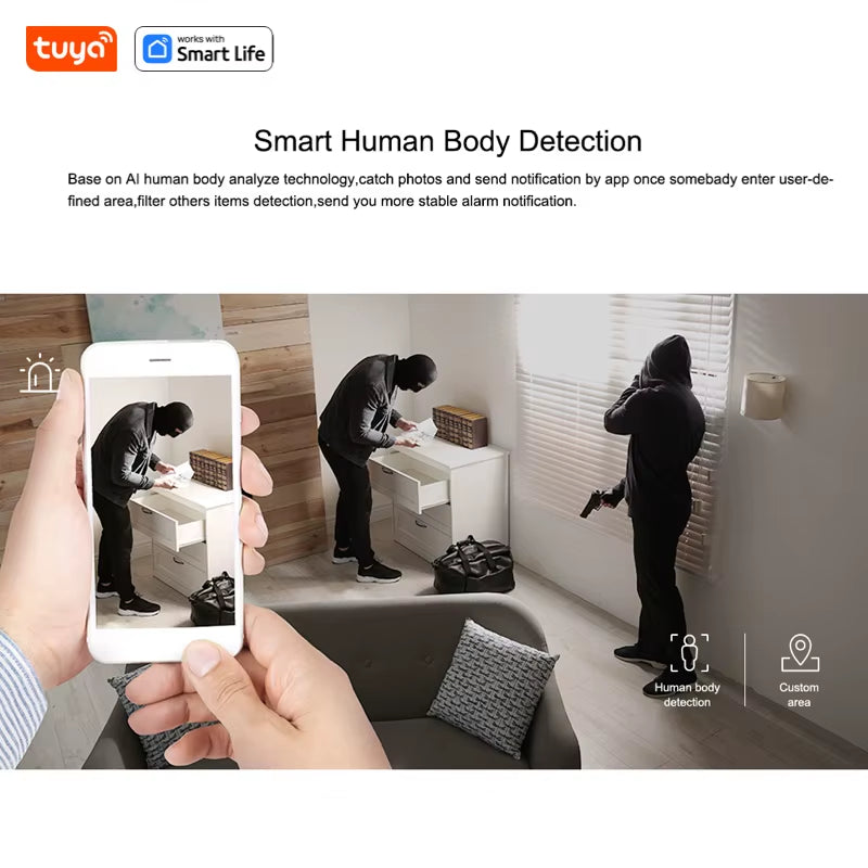 Tuya Smart 1080P Wi-Fi Smart Home Security Camera 2MP, Hd,Real-Time APP Alerts, 2-Way Audio, with Motion Tracking for Baby & Pet