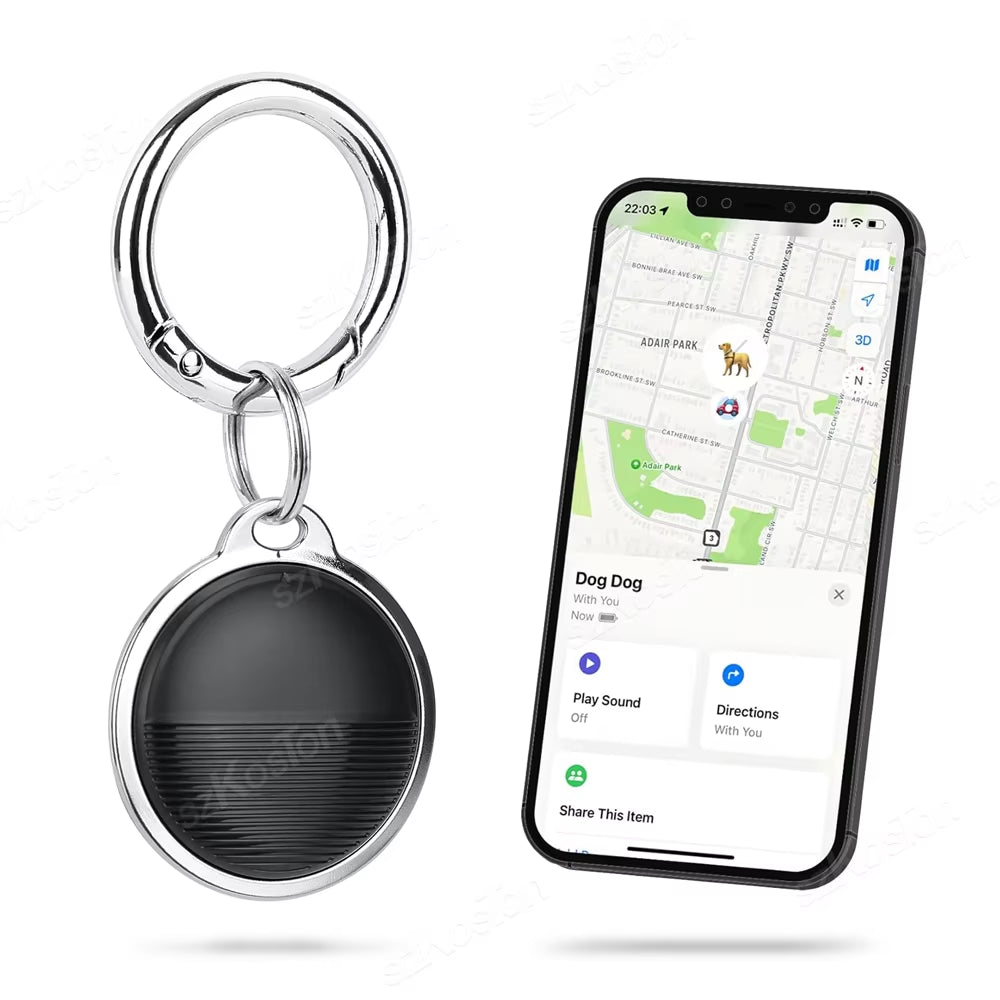 Mini Global GPS black portable dog Tracker Smart Tag Compatible with Iost Find My App Key Finder Car Pet Anti-Lost Alarm Locator Itag for Iphoe