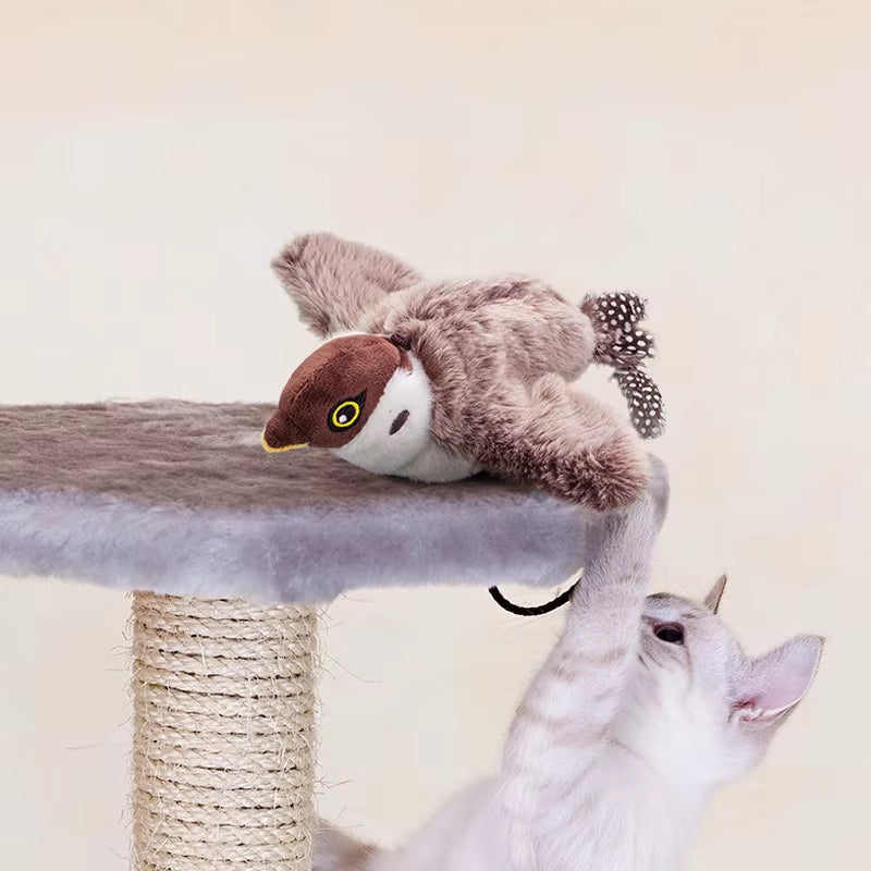 Interactive Cat Toys Rechargeable Electric Flapping Wings Bird 