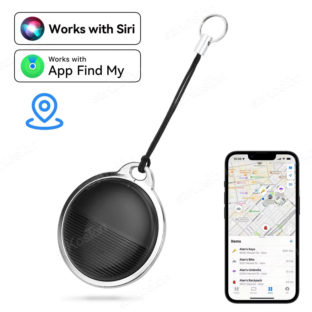 Mini Global GPS black dog Tracker Smart Tag Compatible with Ios Find My App Key Finder Car Pet Anti-Lost Alarm Locator Itag for Iphone