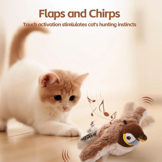 Interactive Cat Toys Rechargeable Electric Flapping Wings Bird 