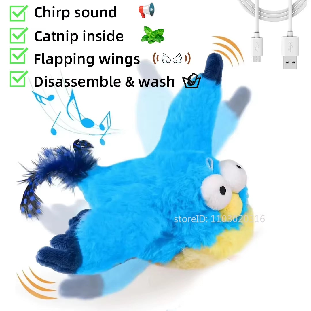 Interactive Cat Toys Rechargeable Electric Flapping Wings Bird 