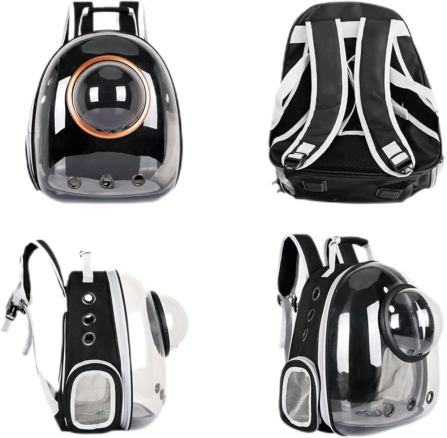 Pet Space Capsule Backpack, Small Medium Cat Puppy Dog Carrier, Transparent Breathable Heat Proof, Pet Carrier for Travel Hiking Walking Camping (Pink)